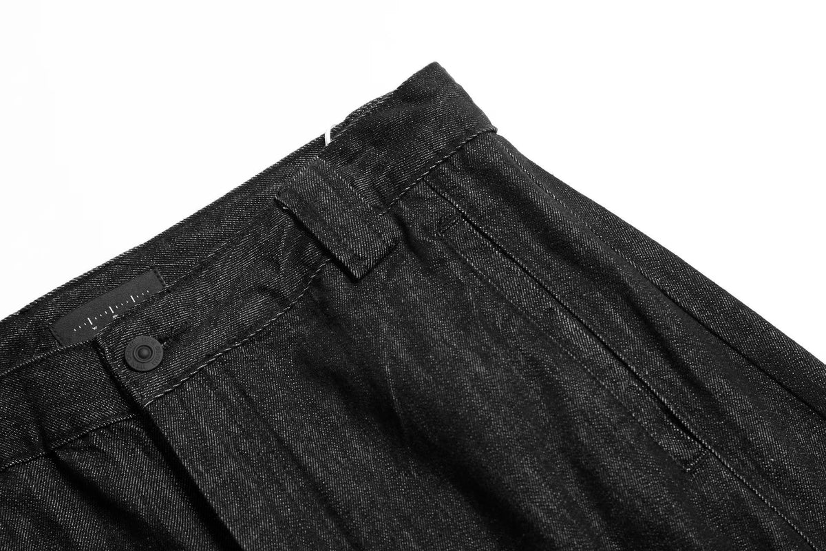 Dark Raw Denim Baggy Wide-Leg Jeans