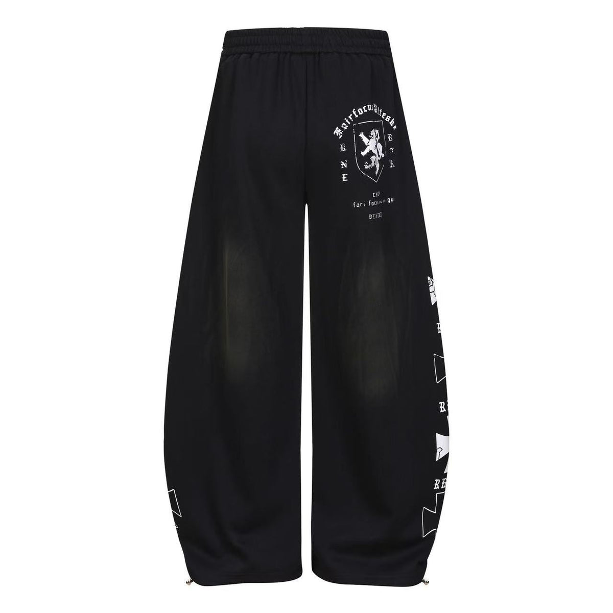 Graffiti Print Oversized Baggy Drawstring Wide-Leg Sweatpants