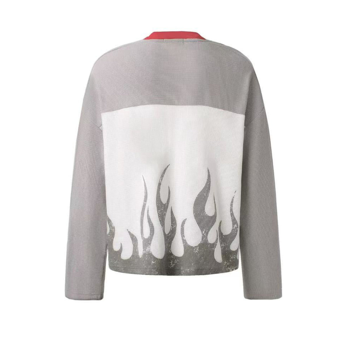 Vintage Flame 87 Number Graphic Waffle Knit Long Sleeve