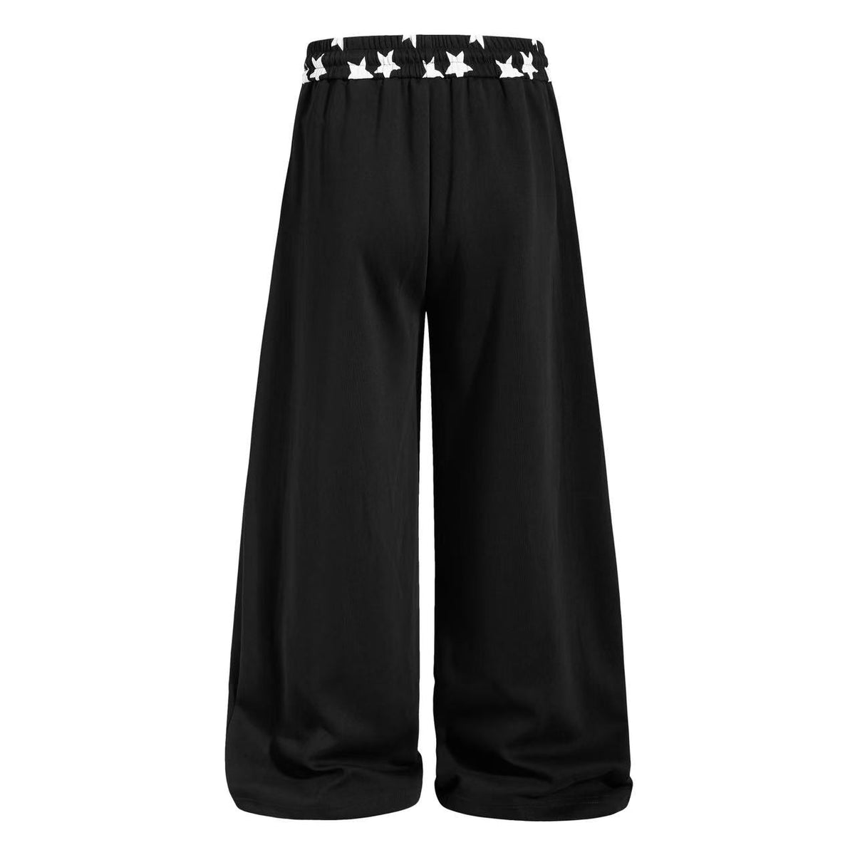 Star Print Pockets Wide-Leg Sweatpants