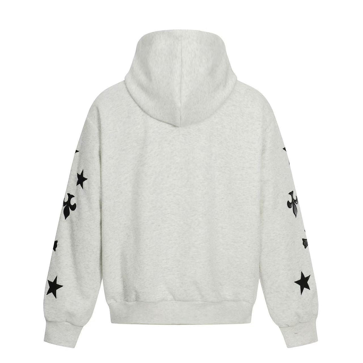 Cross & Fleur-de-lis Patch Full Zip Hoodie