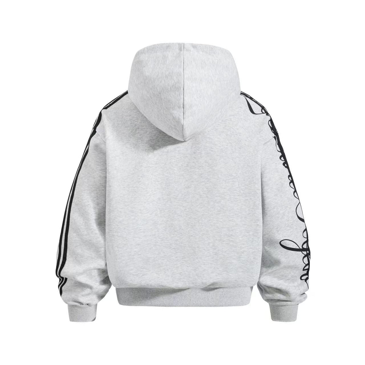 3-Striped Sleeve Graffiti 23 Crest Print Zip Up Hoodie