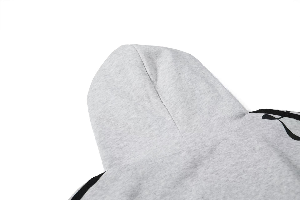 3-Striped Sleeve Graffiti 23 Crest Print Zip Up Hoodie