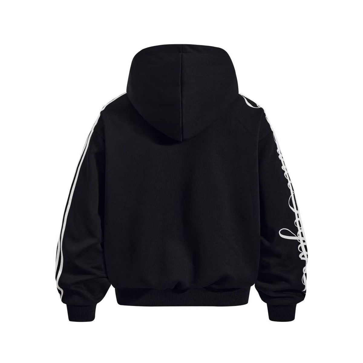 3-Striped Sleeve Graffiti 23 Crest Print Zip Up Hoodie