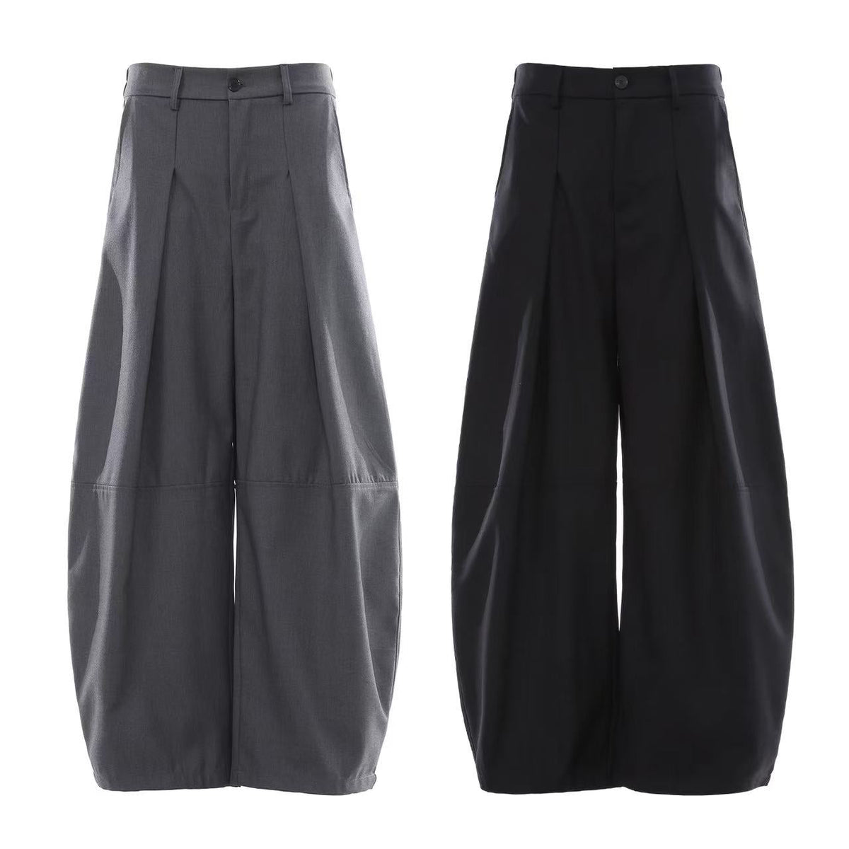 Unisex Pleated Balloon Wide-Leg Baggy Suit Pants