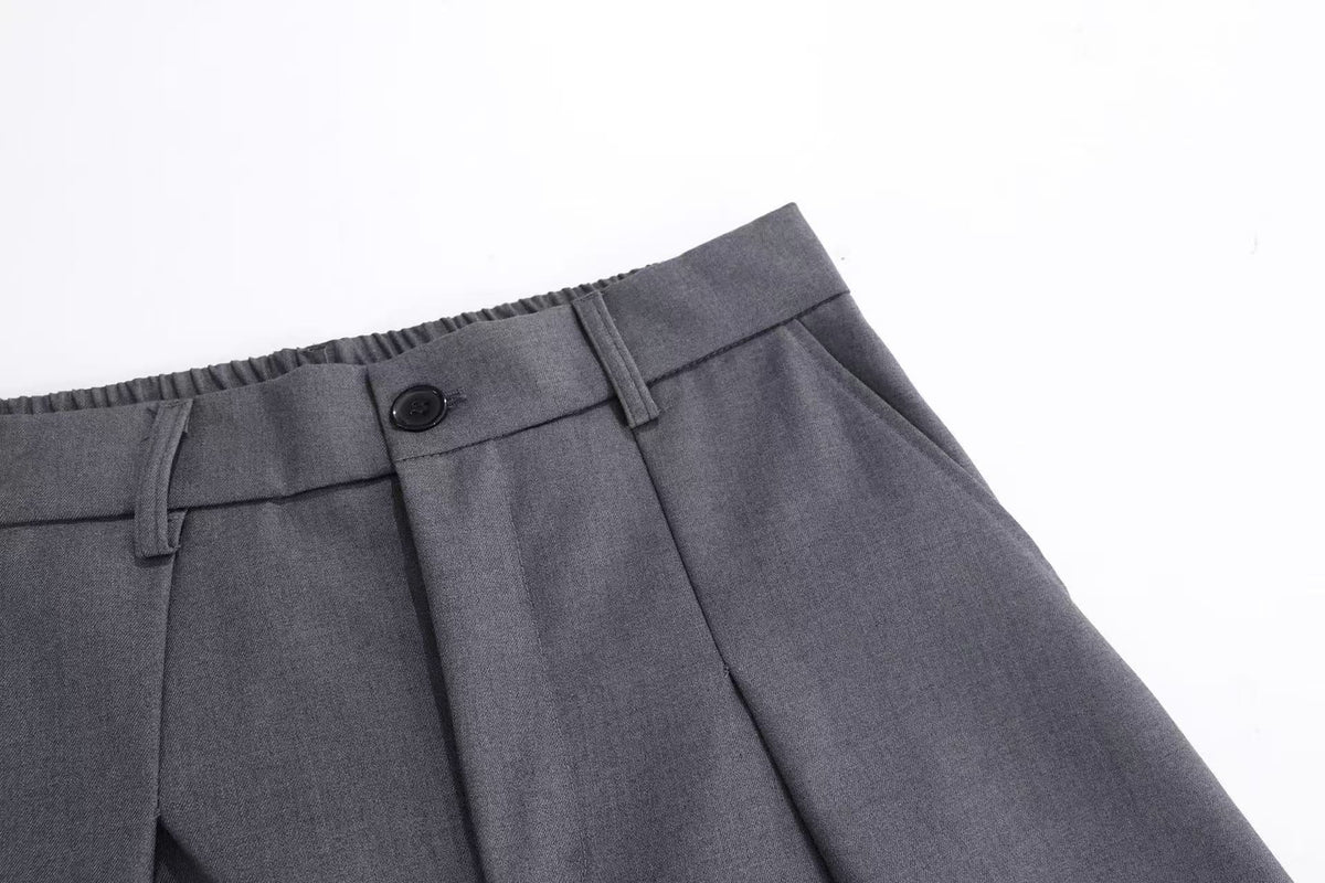 Unisex Pleated Balloon Wide-Leg Baggy Suit Pants