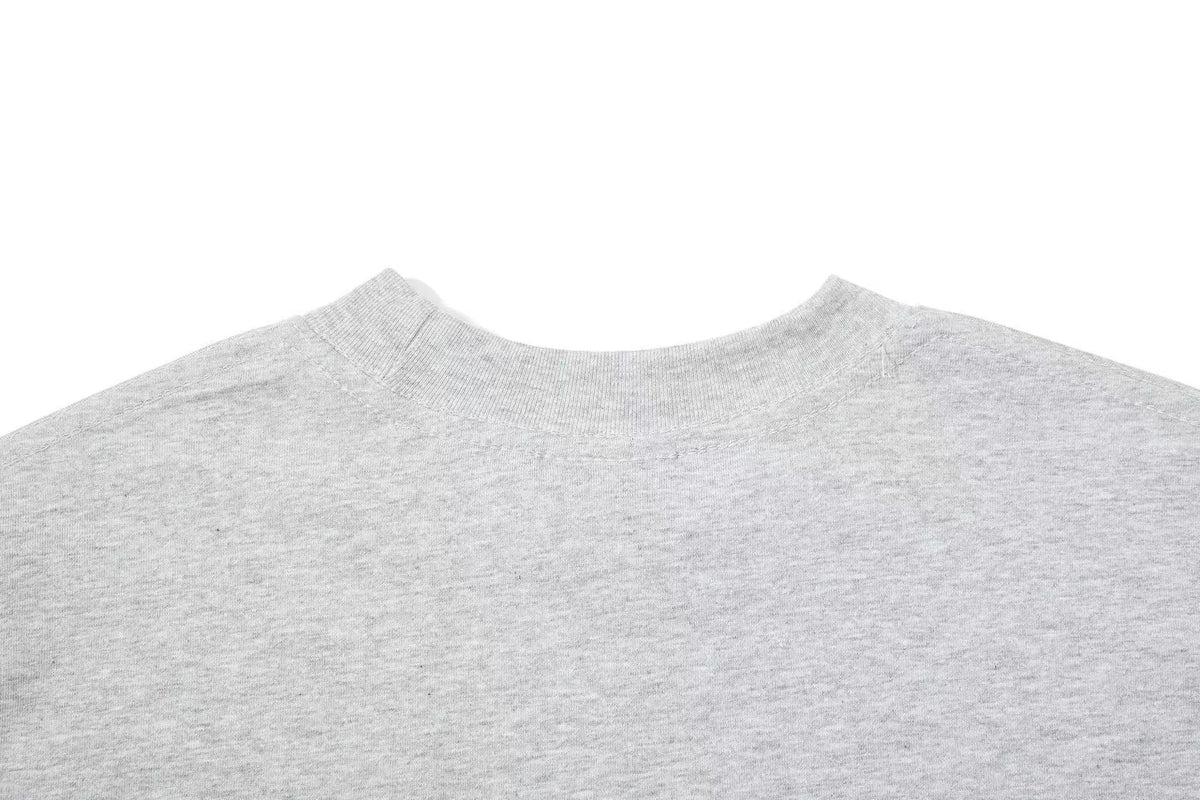 Cropped Mock Neck Cursive Script Print Long Sleeve