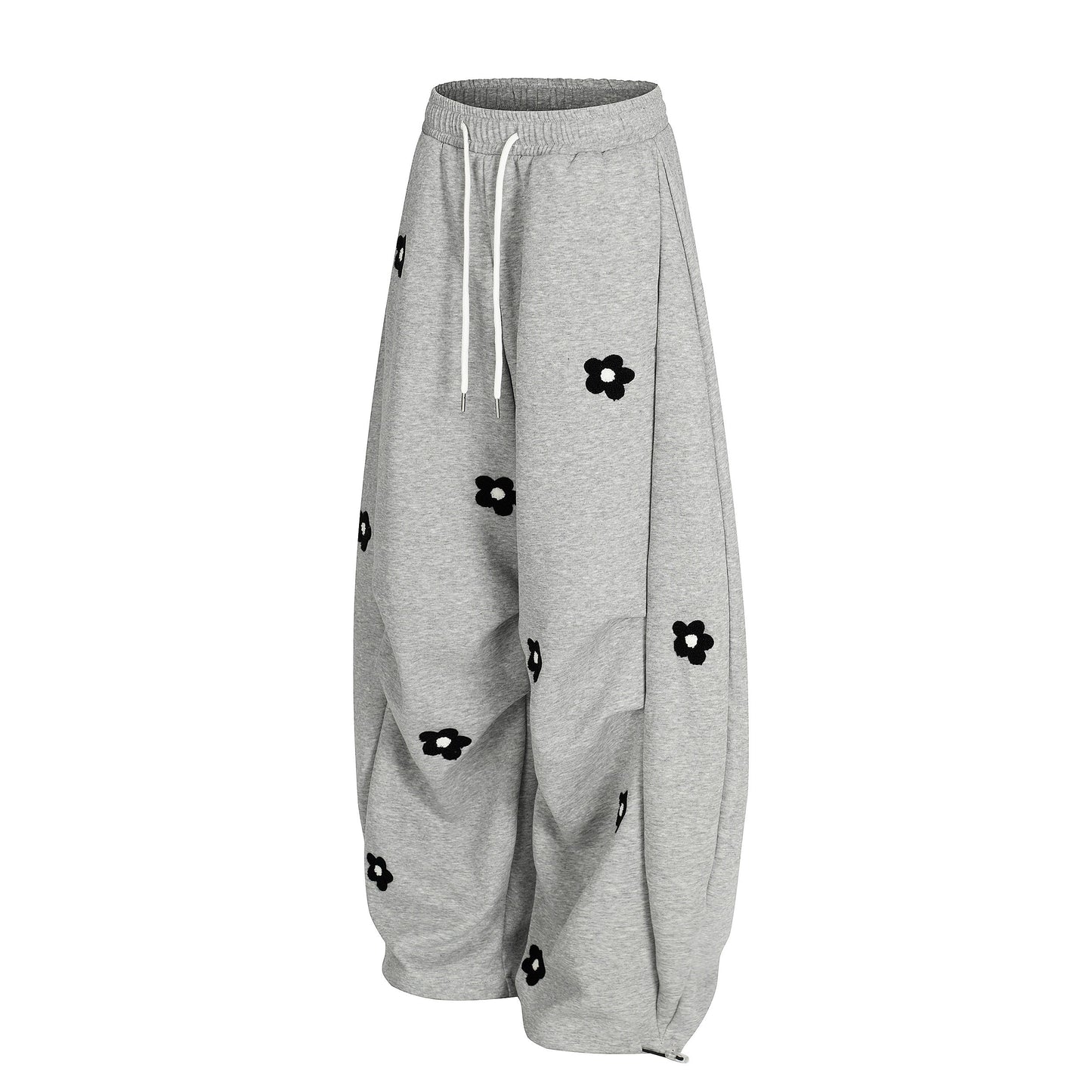 Petal Pockets | Floral Fleece Wide-Leg Pants