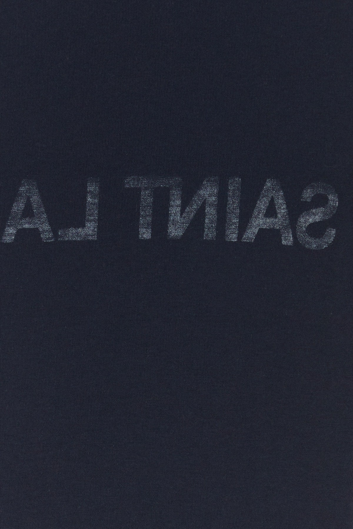 Saint Laurent Men Navy Blue Cotton T-Shirt