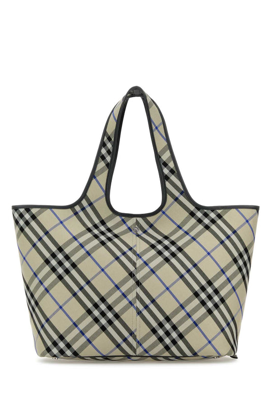 Burberry Women Embroidered Canvas Shopping Bag