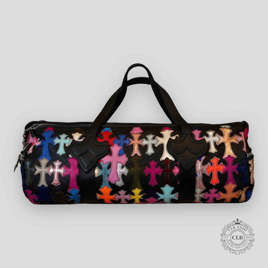 CHROME HEARTS MULTICOLOR CROSS PATCH DUFFLE BAG
