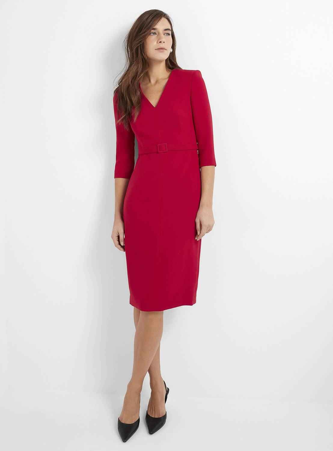 Ora Plunging Neckline Midi Dress