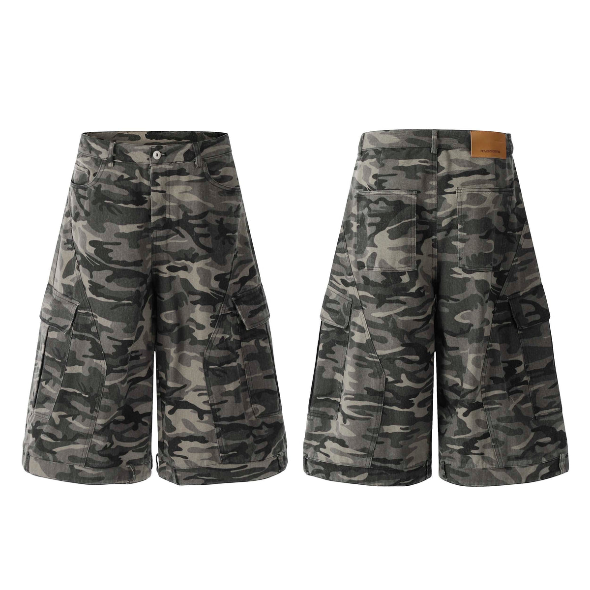Camo Wide-Leg Knee-Length Jorts