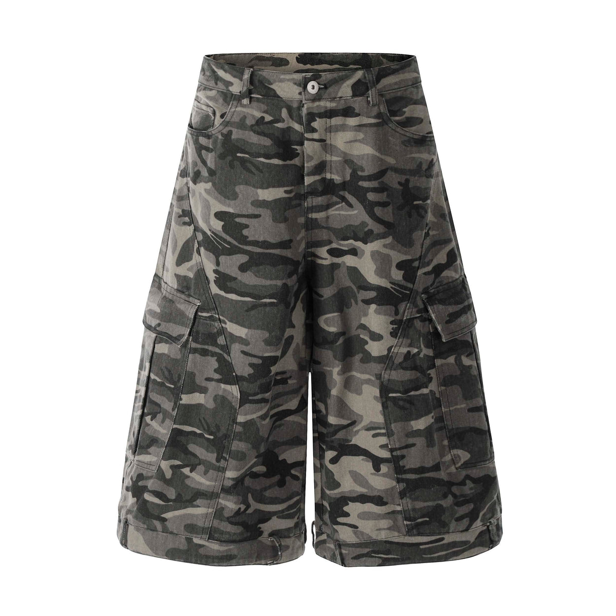 Camo Wide-Leg Knee-Length Jorts