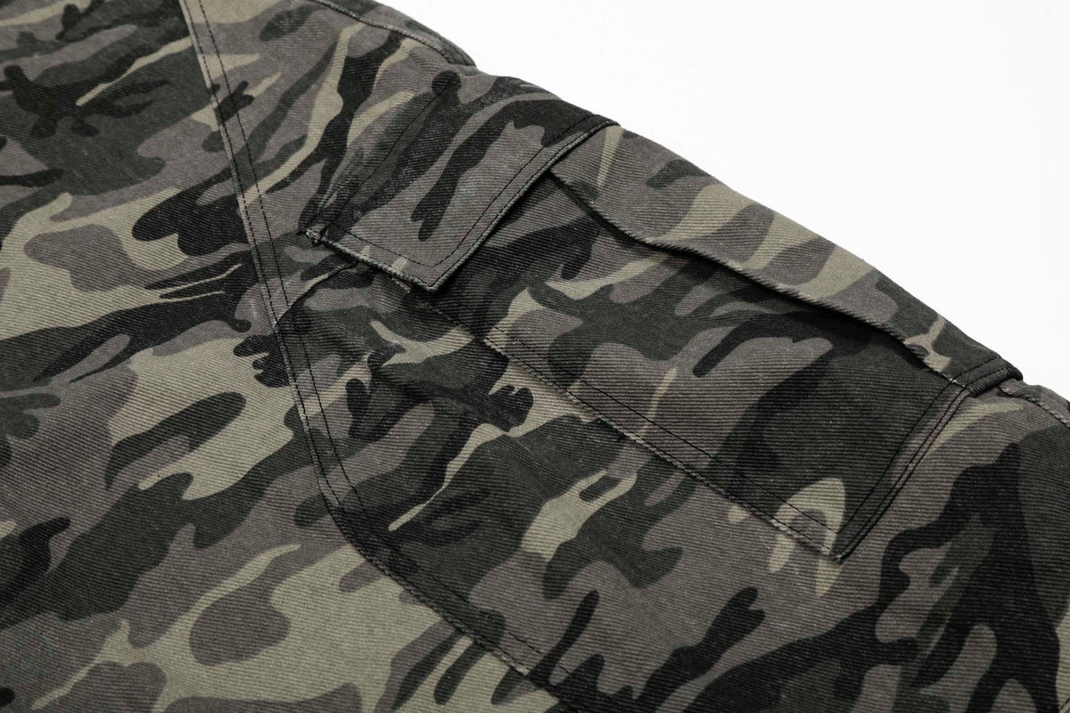 Camo Wide-Leg Knee-Length Jorts