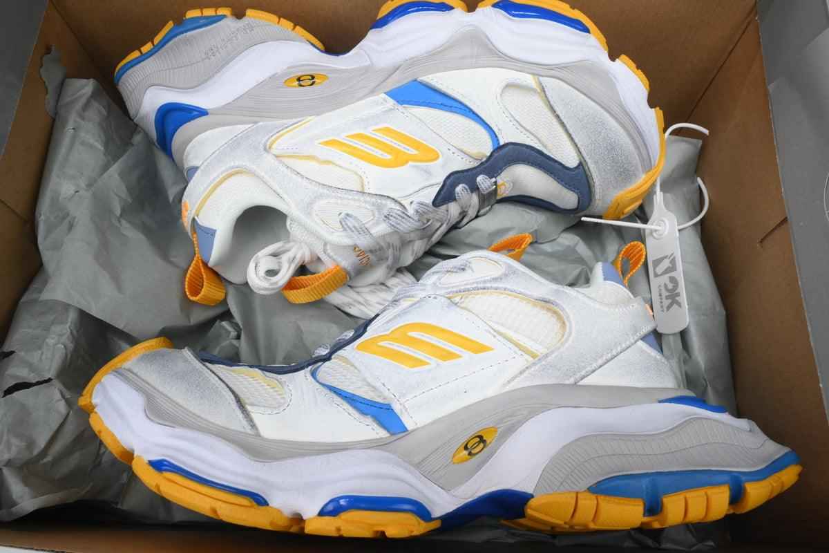 Custom BLCG White Blue Yellow Sneaker W2MV1 SneakerNational