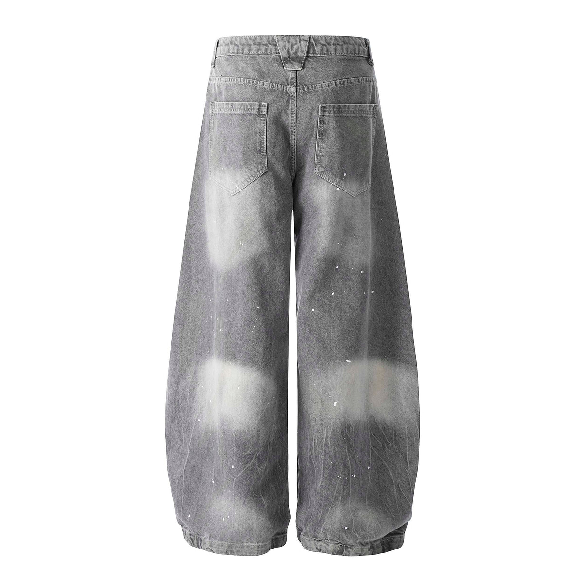 Ink-Splatter Wide-Leg Jeans
