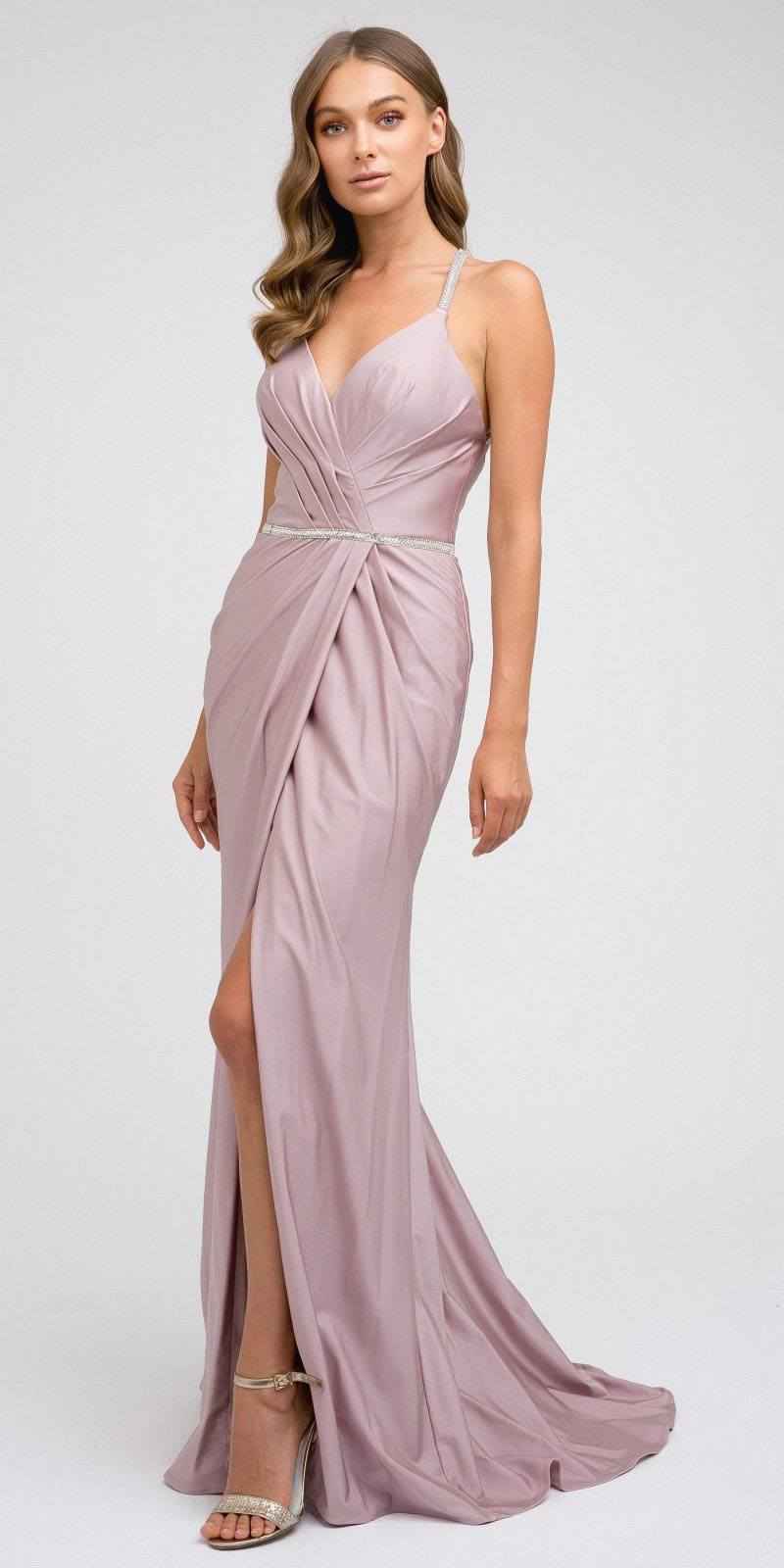 Juliet 233 Long Dress with Strappy-Back and Train