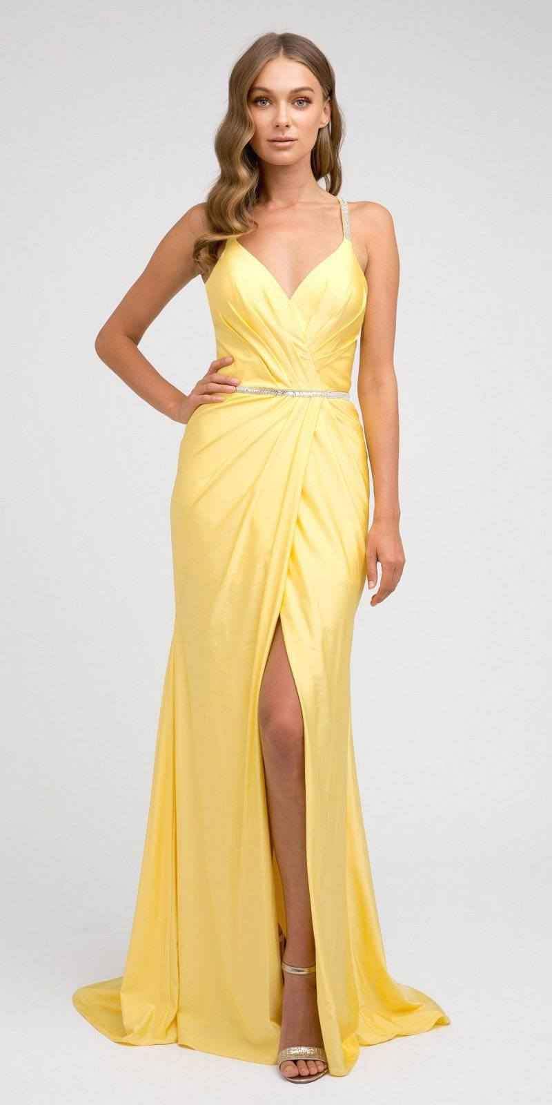 Juliet 233 Long Dress with Strappy-Back and Train