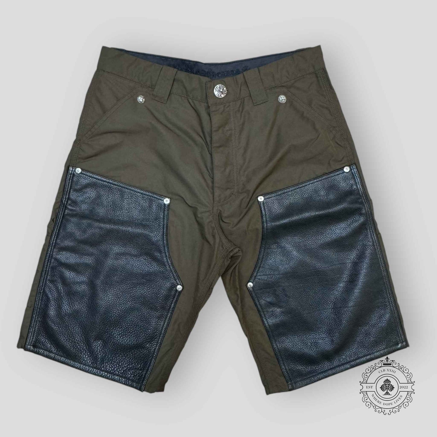 Chrome Hearts Double Knee Nylon Carpenter Short in Brown