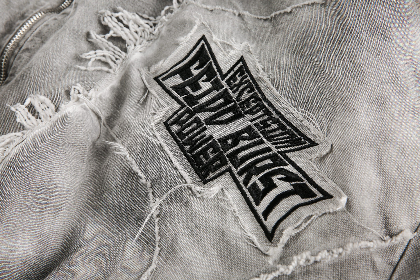 Distressed Embroidered | Padded Hooded Jacket