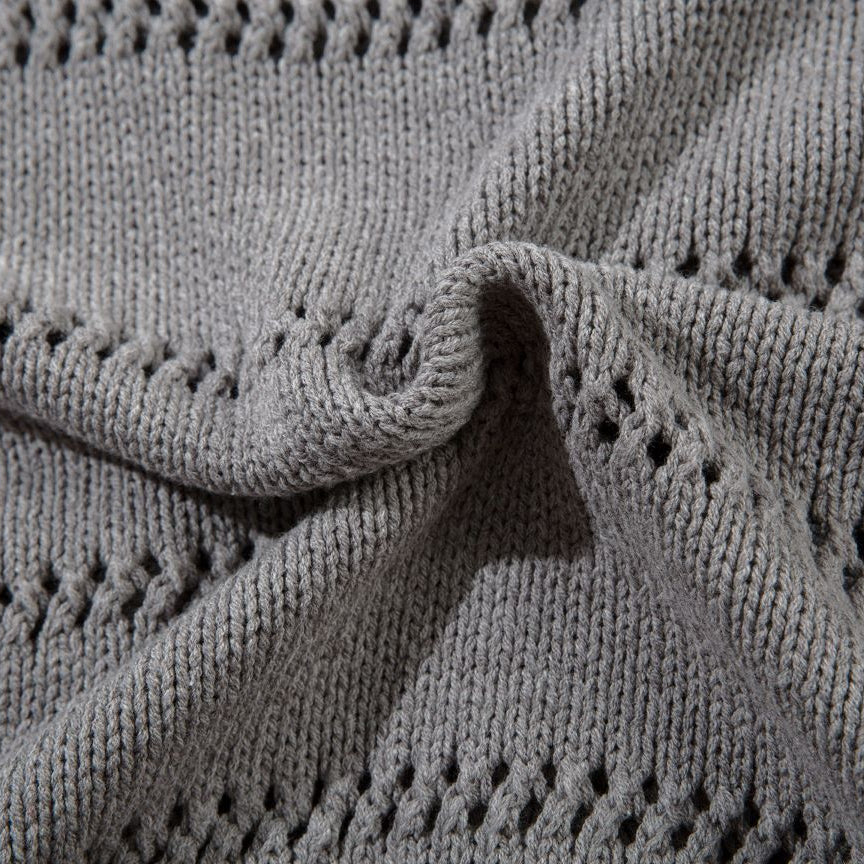 Open Knit Button Cardigan Sweater