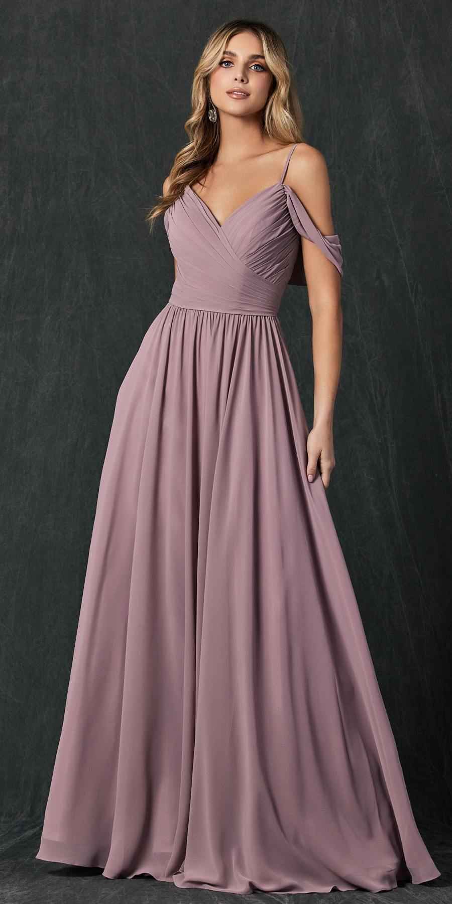 Juliet 262 Pleated Off the Shoulder Formal Dress
