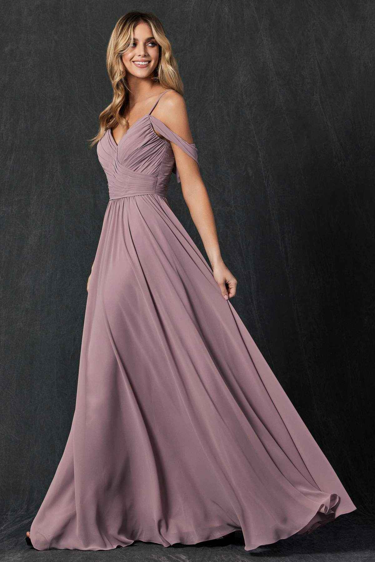 Juliet 262 Pleated Off the Shoulder Formal Dress