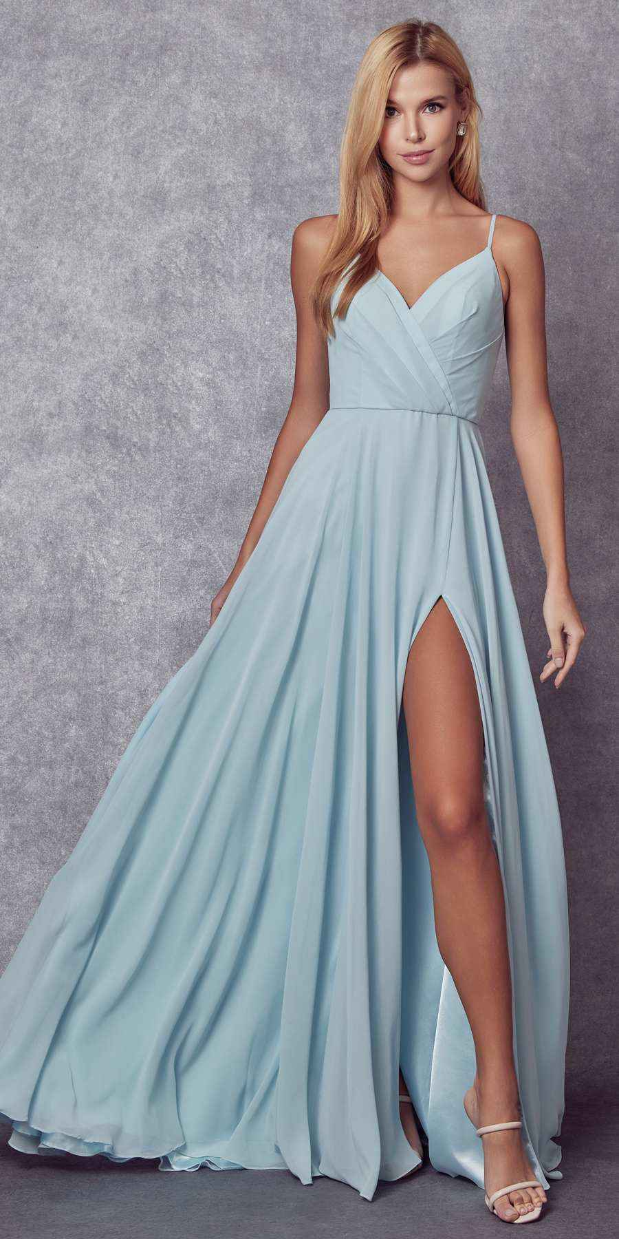 Juliet 263 Spaghetti Strap Long Formal Dress