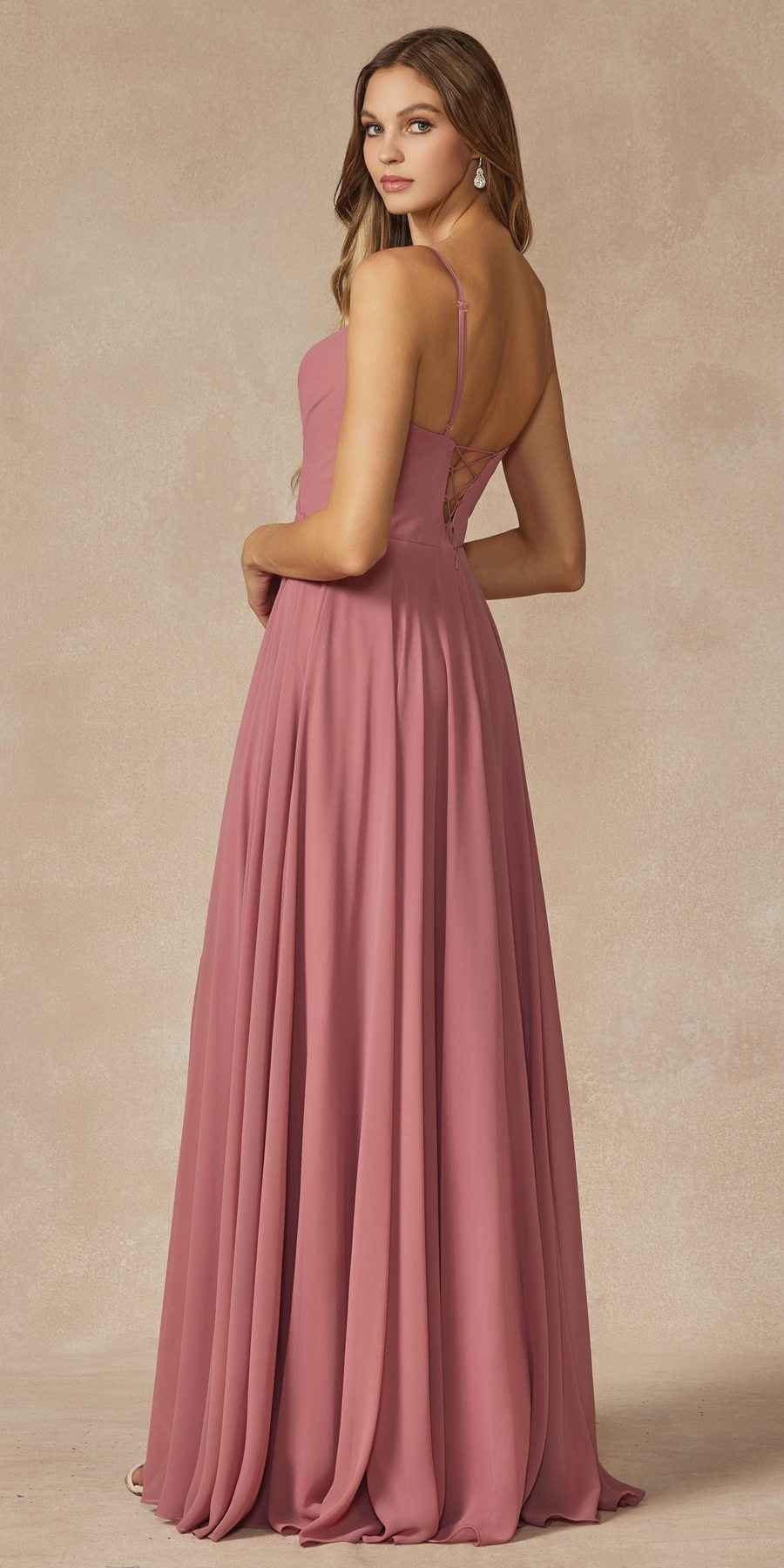 Juliet 263 Spaghetti Strap Long Formal Dress