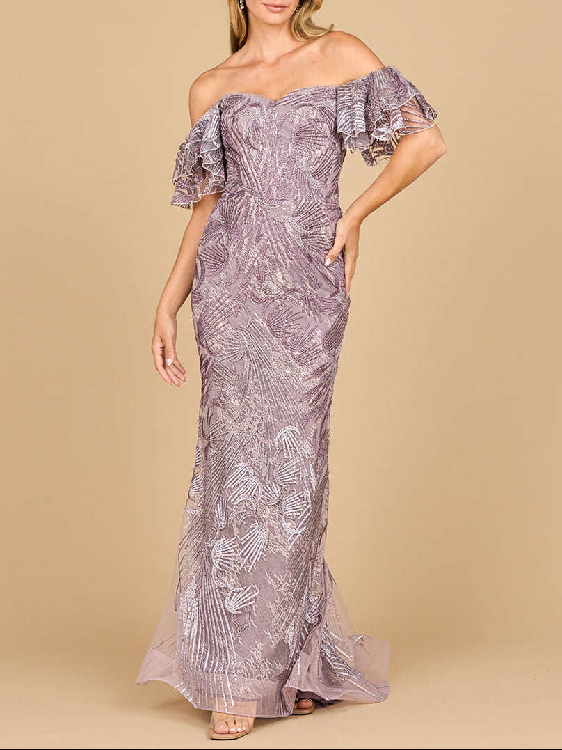 Off Shoulder Mermaid Lace Gown | Lara 28884 - JUSTLUXURY