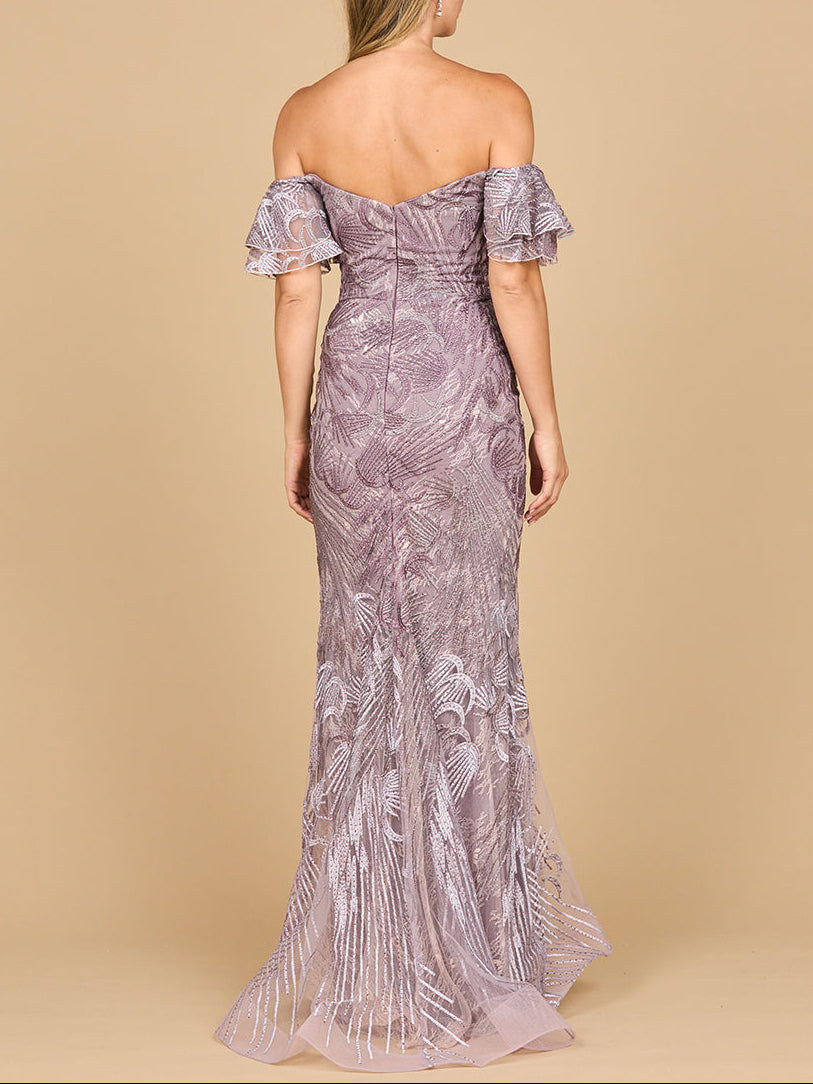 Off Shoulder Mermaid Lace Gown | Lara 28884 - JUSTLUXURY
