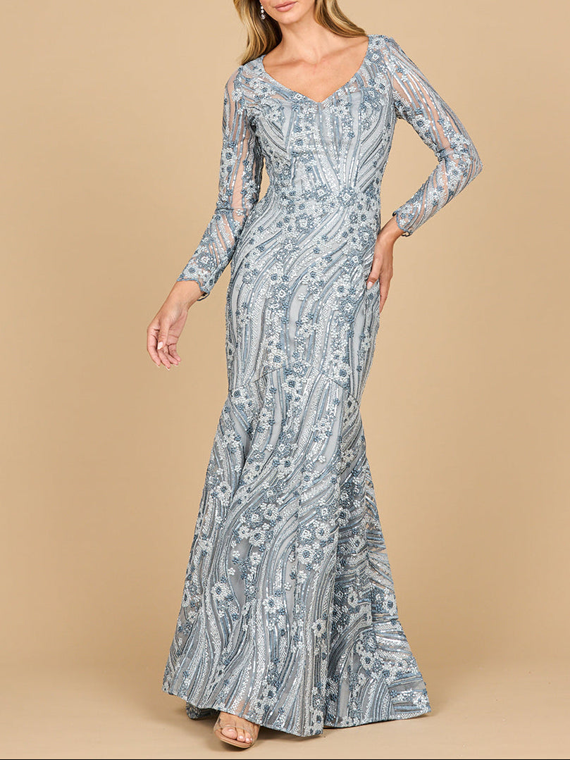 Mermaid, Long Sleeve Gown | 28885 - JUSTLUXURY