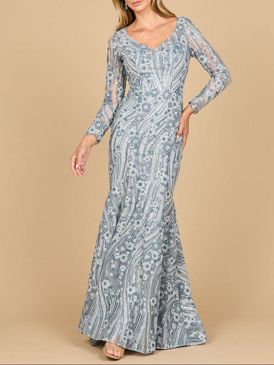 Mermaid, Long Sleeve Gown | 28885 - JUSTLUXURY