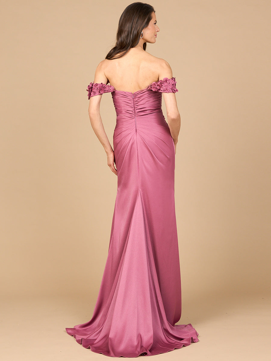 Off Shoulder Crepe Gown - JUSTLUXURY
