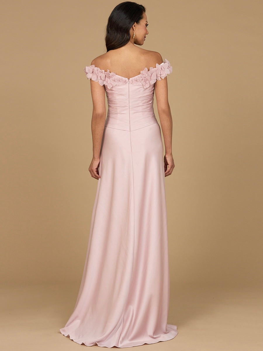 Off Shoulder Satin Gown - JUSTLUXURY