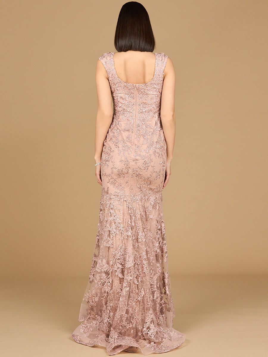 Sleeveless Mermaid Lace Embroidered Gown - JUSTLUXURY