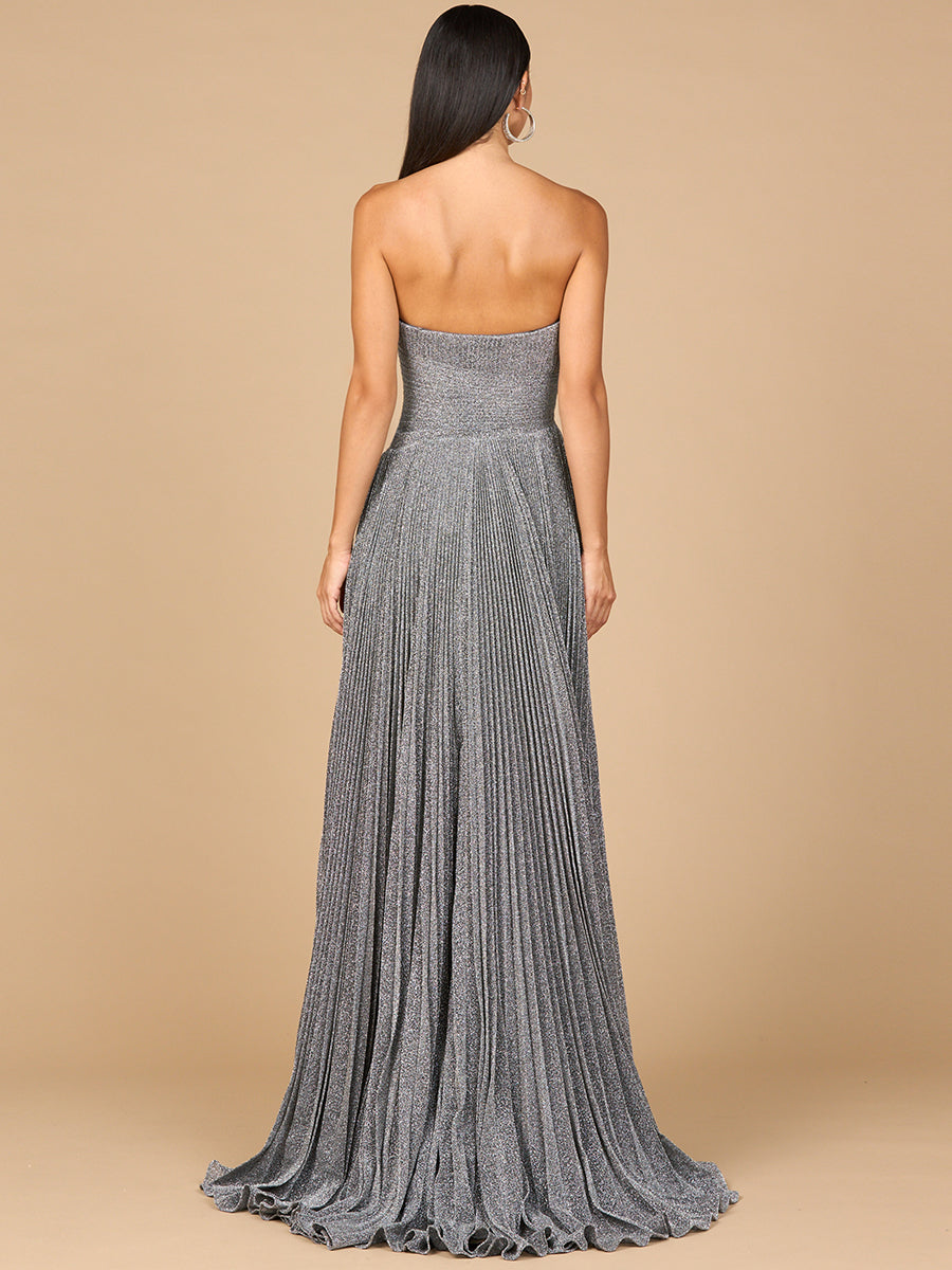 Flowing Pleated, Strapless Dress - JUSTLUXURY