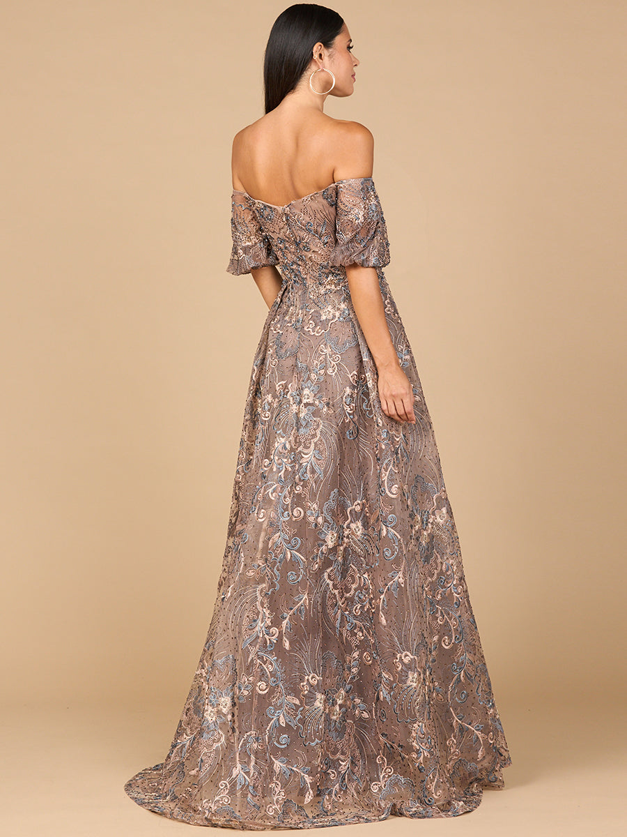Off Shoulder Lace Ballgown - JUSTLUXURY