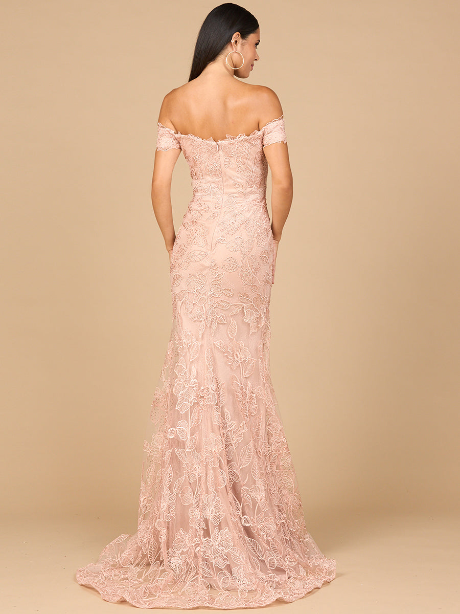 Off Shoulder Lace Mermaid Gown - JUSTLUXURY
