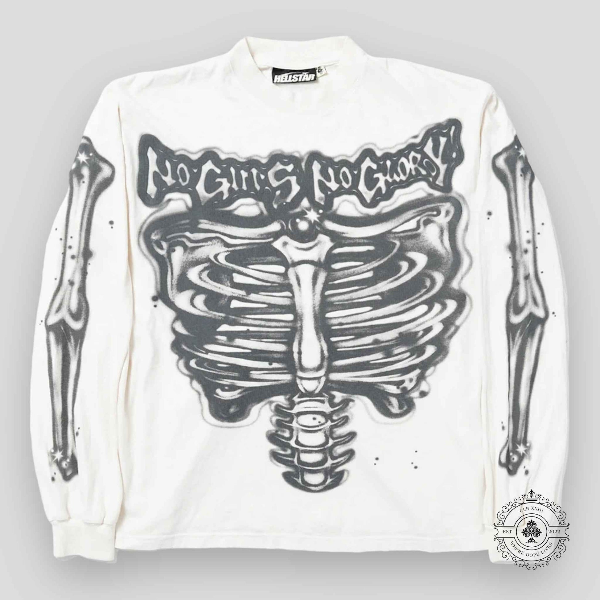 Hellstar Airbrushed Bones Longsleeve in White