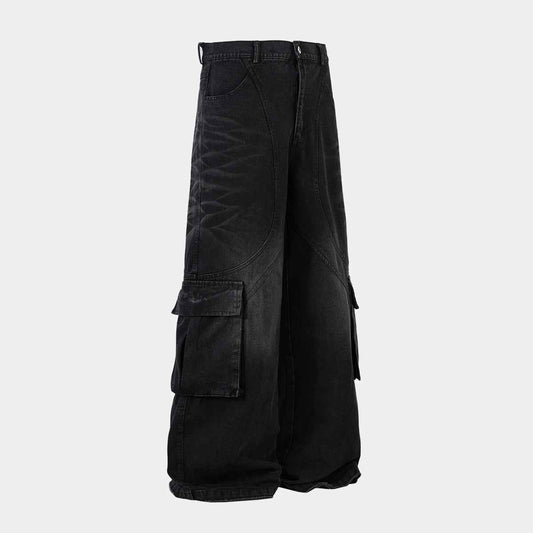 Distressed Multi-Pocket | Washed Jeans