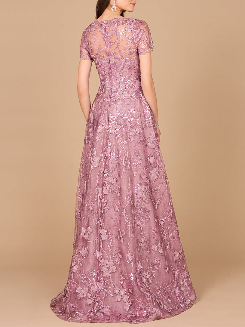Tonal Lace Ballgown - JUSTLUXURY