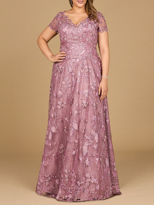 Tonal Lace Ballgown - JUSTLUXURY