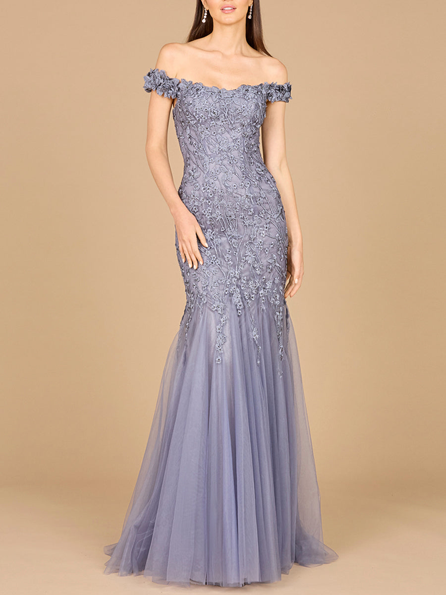 Off Shoulder Mermaid Gown - JUSTLUXURY