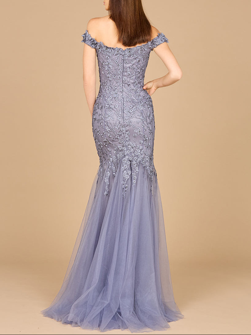 Off Shoulder Mermaid Gown - JUSTLUXURY