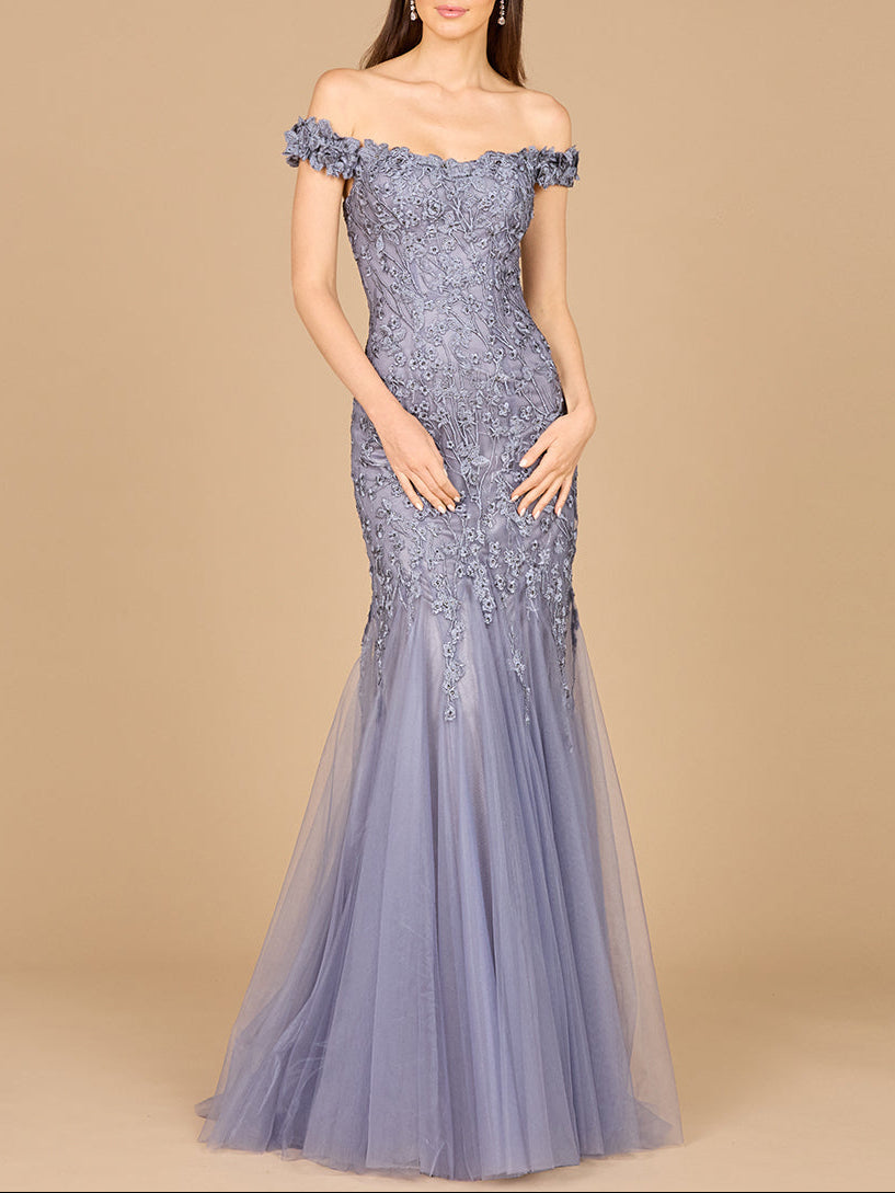 Off Shoulder Mermaid Gown - JUSTLUXURY