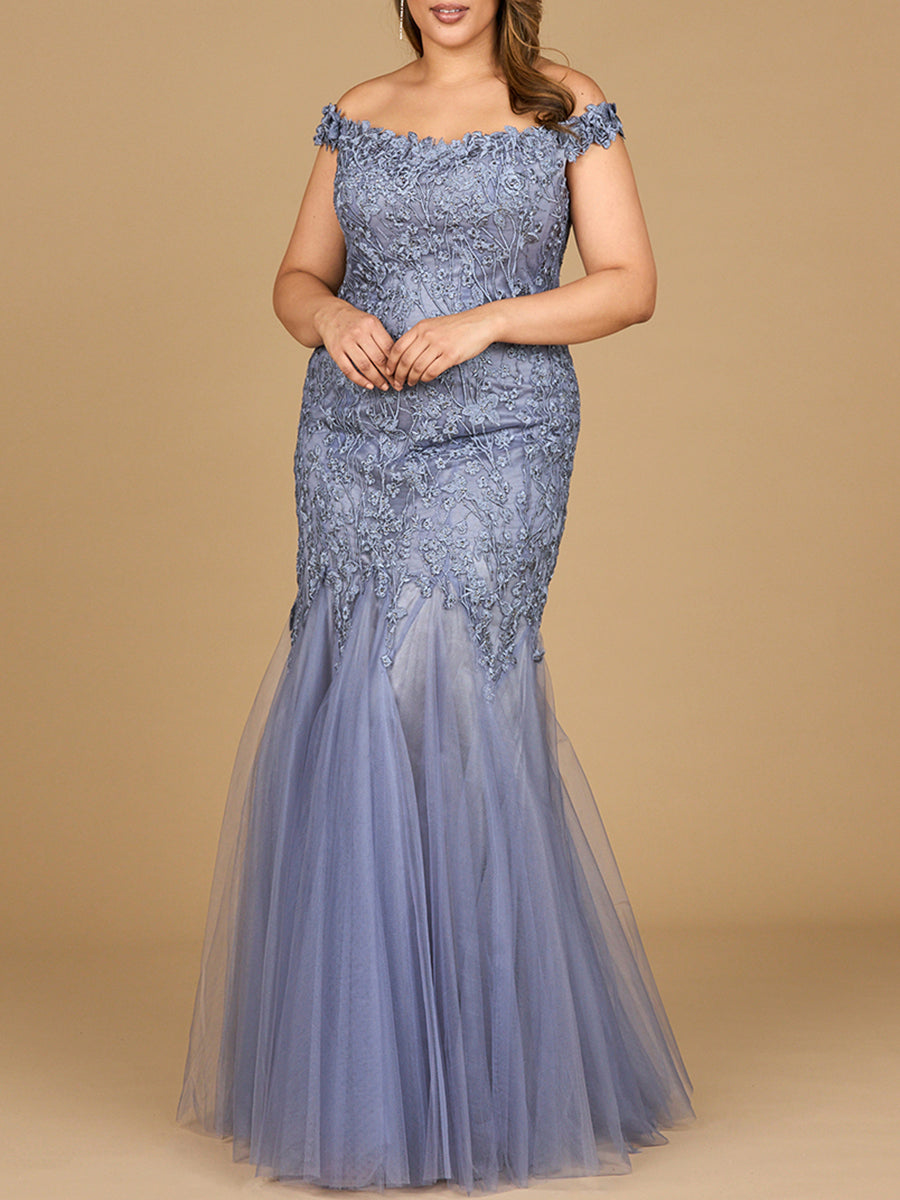 Off Shoulder Mermaid Gown - JUSTLUXURY