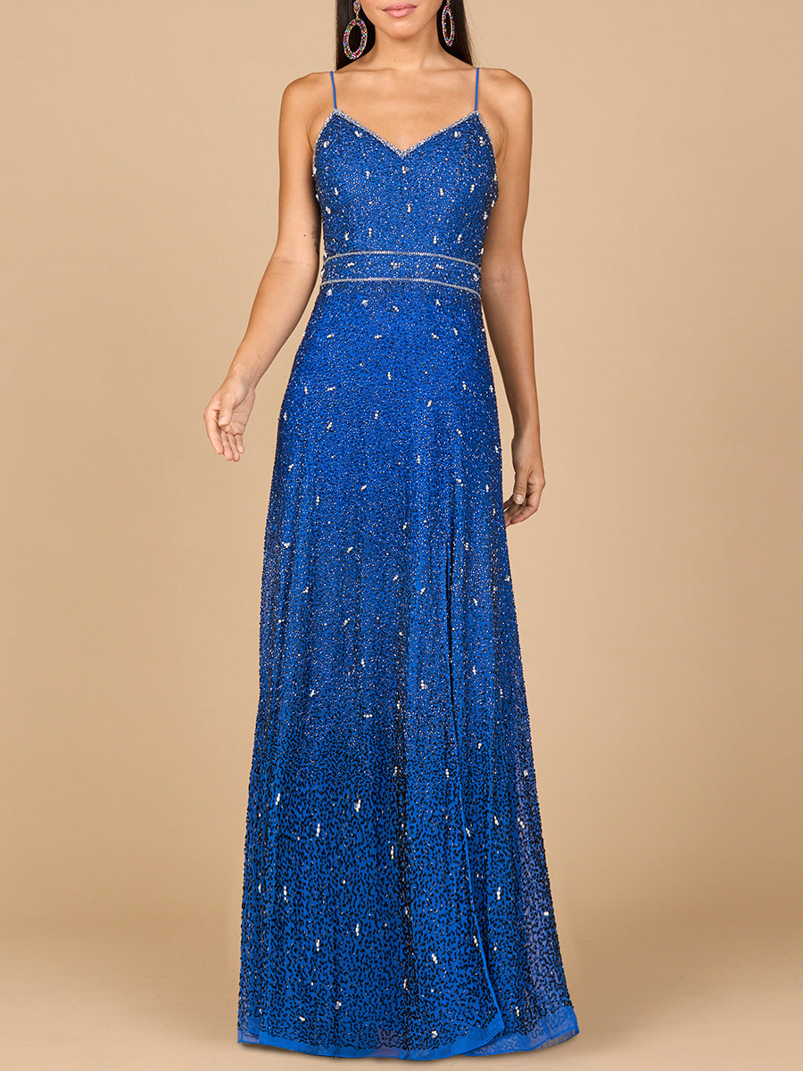 Ombre Beaded Gown  - OUTLET - JUSTLUXURY