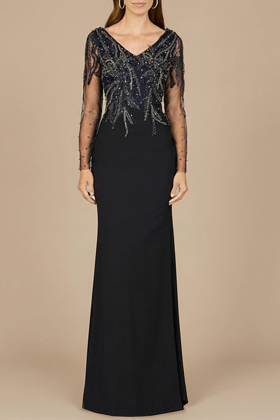 Long Sleeve Knit Gown - JUSTLUXURY
